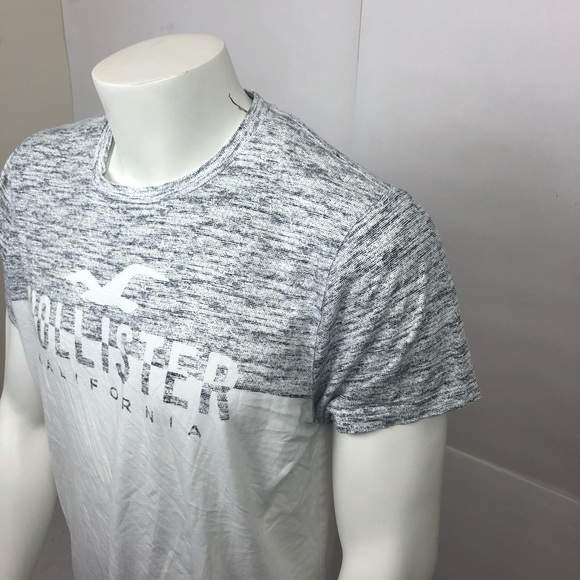 HOLLISTER Men's T-Shirt White Grey Short Sleeve XL - Picture 3 of 8